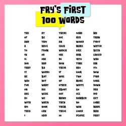 List of fry's first 100 words