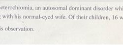 Suppose a man is heterozygous for heterochromia