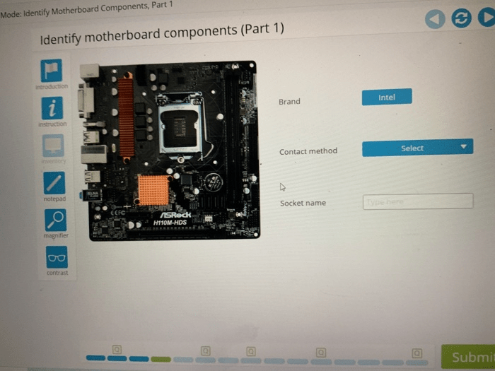 Lab 1-3 testing mode identify internal components of a computer